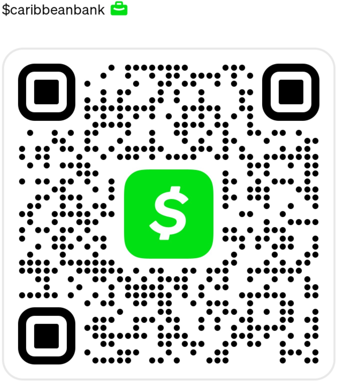 User-supplied Caribbean Bank Cash App QR code